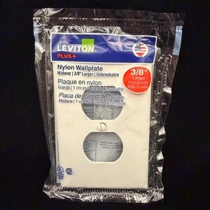 Leviton PJ8-W White Nylon Wall Plate 1-Gang Duplex Outlet Midway USA Sealed